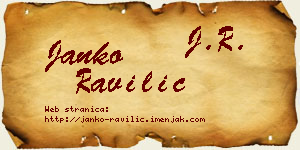 Janko Ravilić vizit kartica